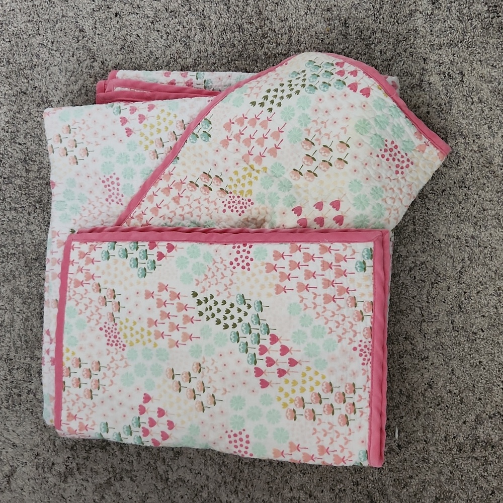Target Pillowfort Floral Full Quilt and 2 Shams